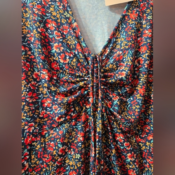 Bloomchic Ditsy Floral Drawstring Bust Midi Dress W/Pockets NWT - Picture 5 of 6